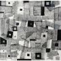 Black & White ≠1 schwarz 2016 Monoprint Stoff, 120 x 128 cm